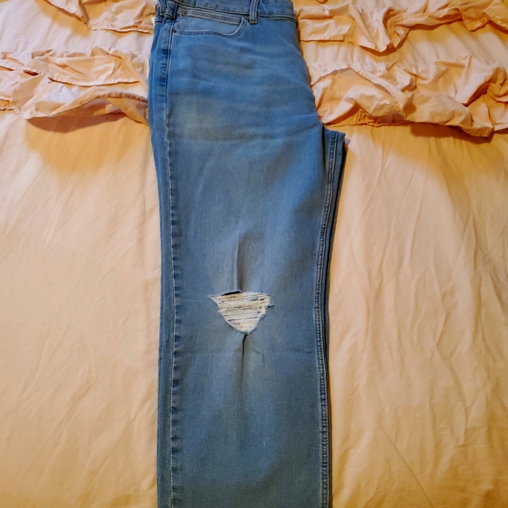 Wrangler High Rise True Straight Crop Size 14\32 Light Blue